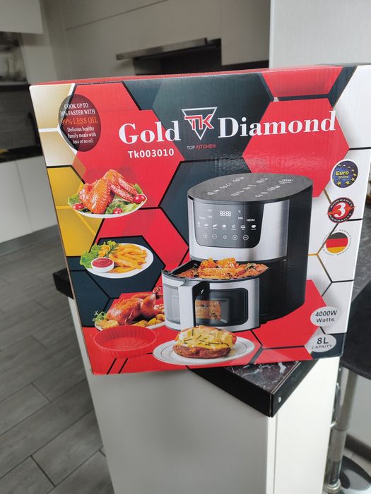 Аерофритюрниця Gold Diamond, безмасляна мультипіч на 8 л, 4000 Вт