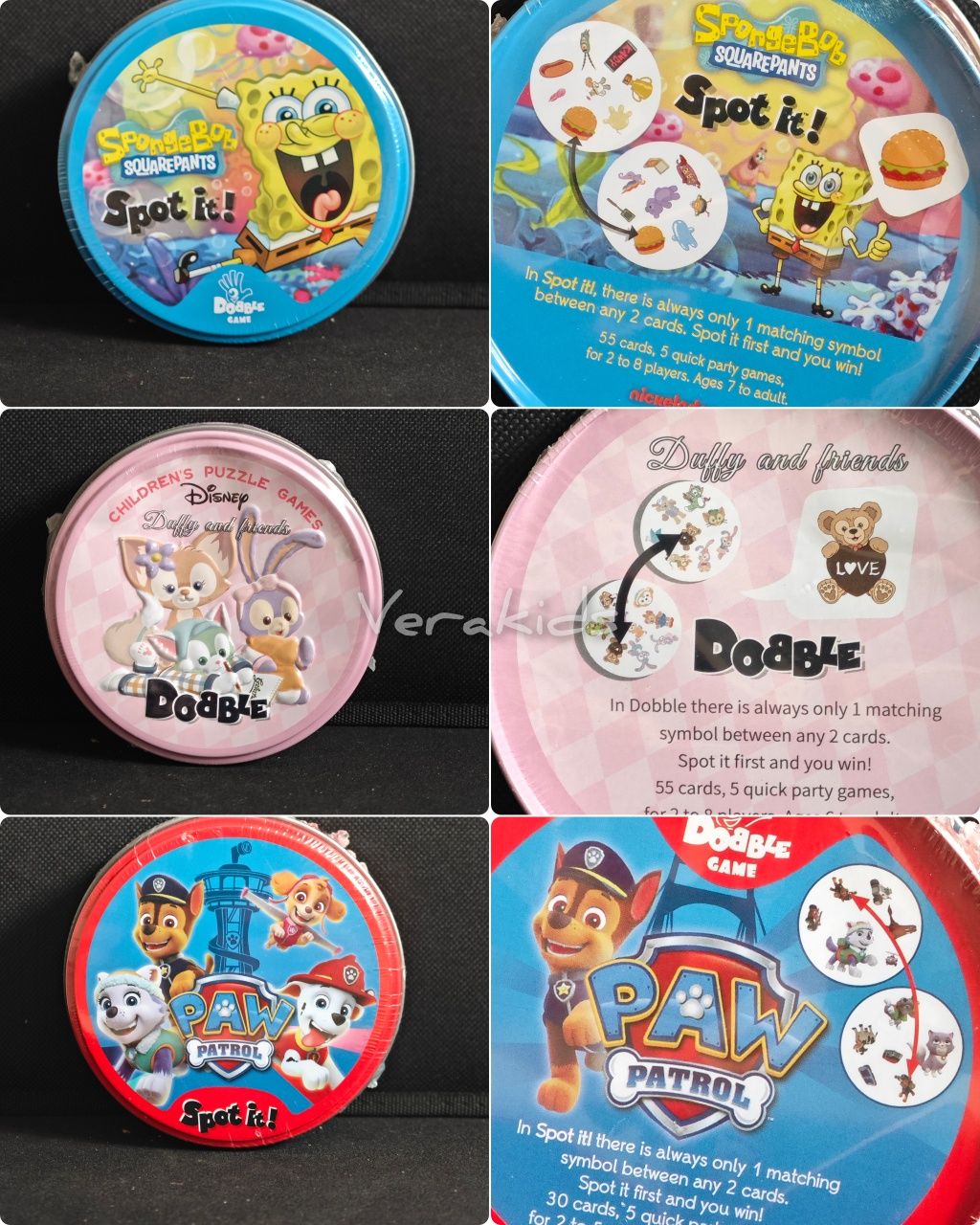 Настільна гра dobble Пікачу,Дорі,Груфало,щенячій патруль, Disney