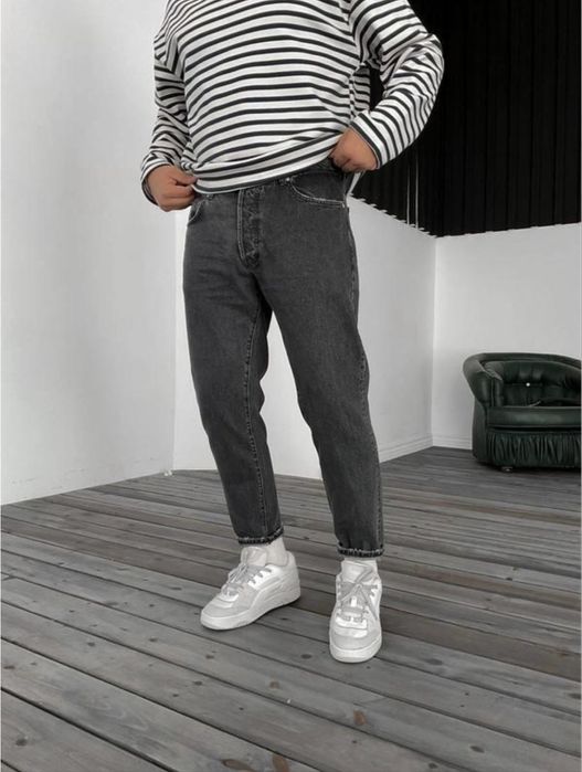 Люксові мом джинси S в темному кольорі чорні сірі чоловічі мужские