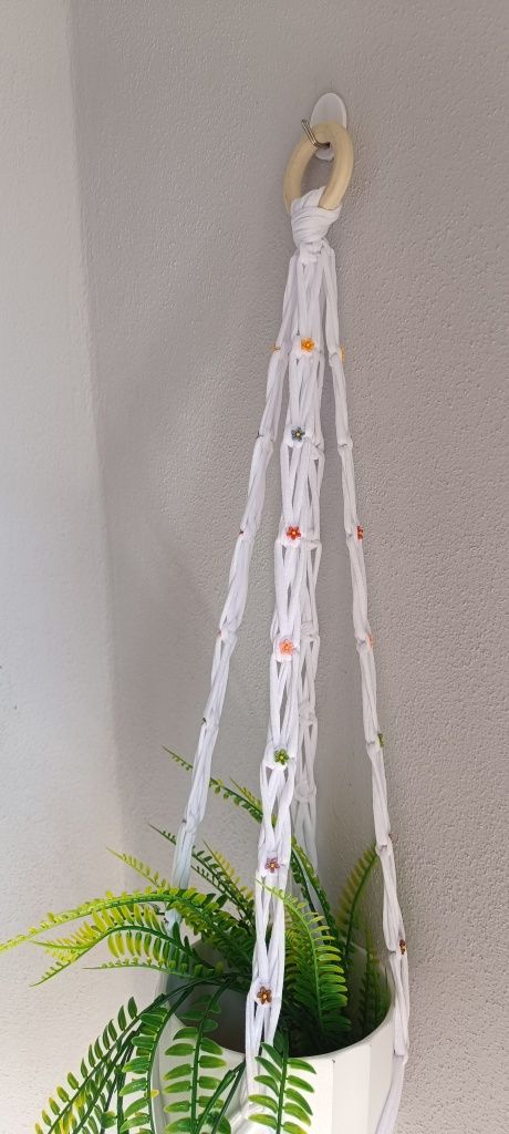 Suporte para vasos macramé