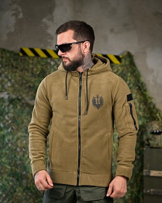 Тактична флісова кофта худі олива і койот для зсу всу дпсу флиска худи