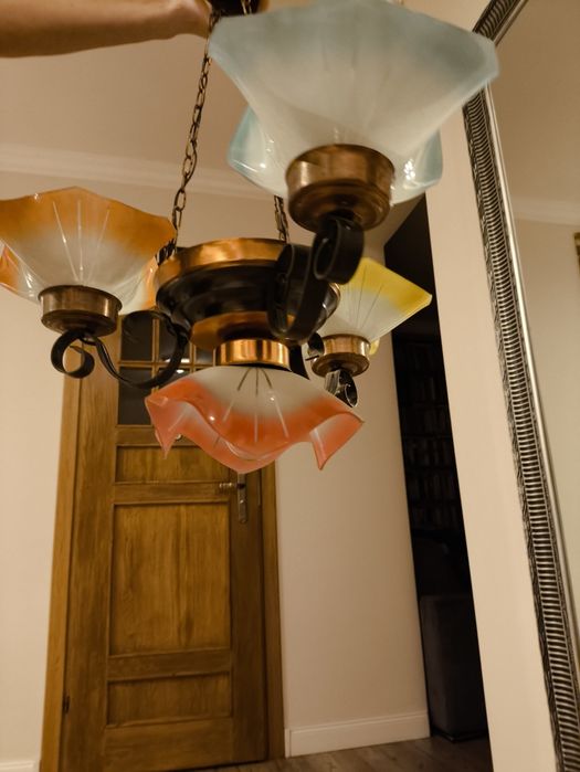 Stary żyrandol z PRL-u antyk