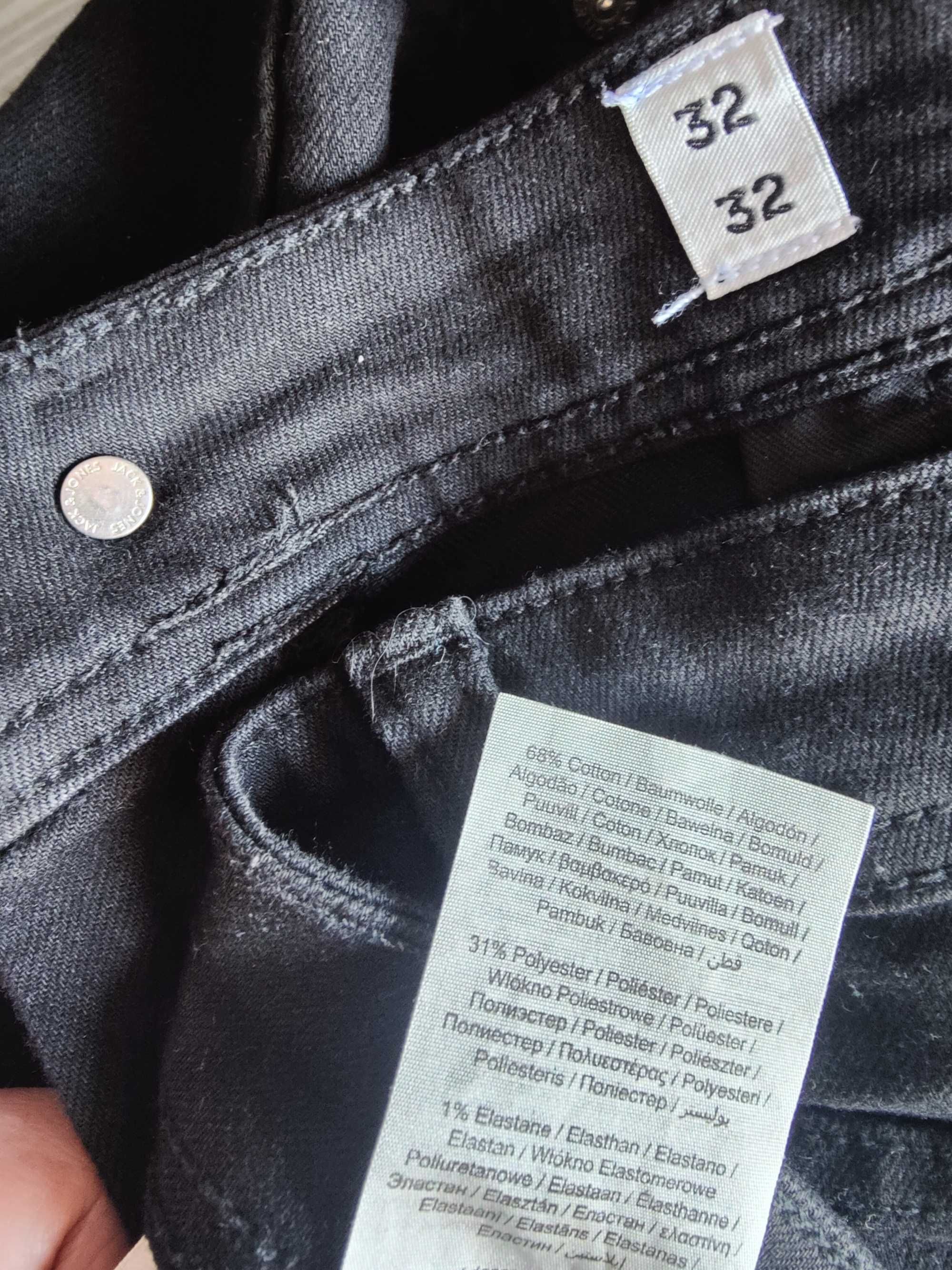 Джинсы Jack&jones Glenn jeans Дания w32  stretch black.
