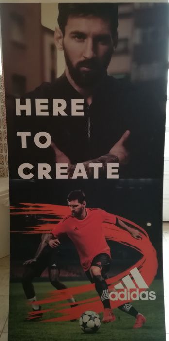 Outdoors publicitários Pogba Messi Suárez 120x60cm