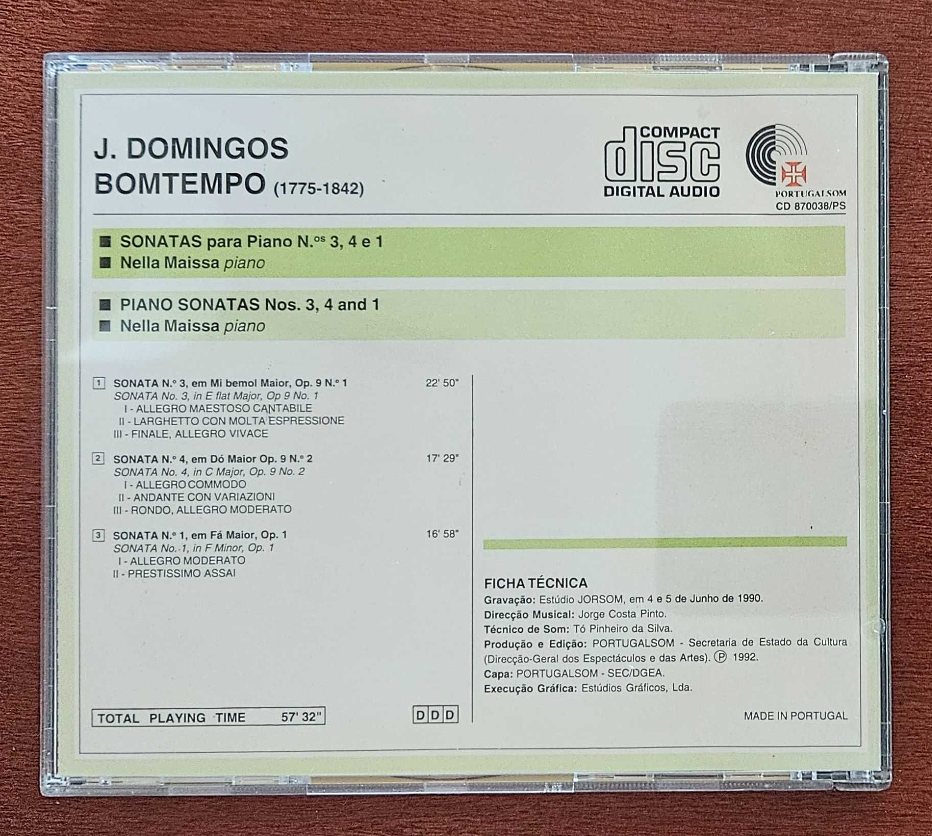 CD música clássica - João Domingos Bomtempo