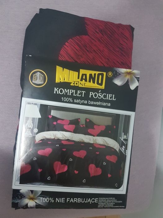 Pościel satyna bawełniana 200x220 serduszka