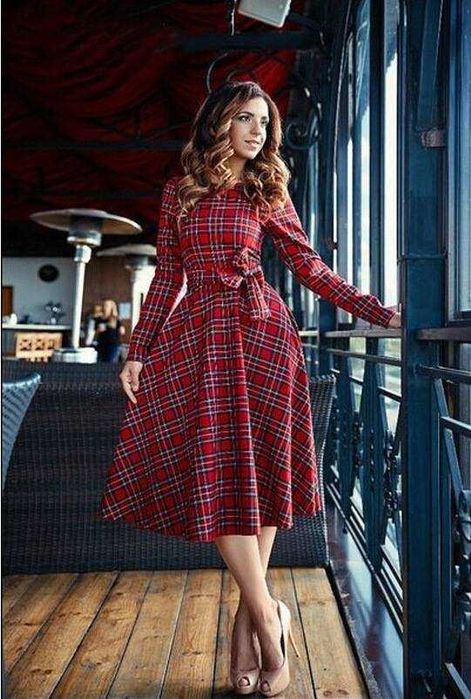 Vestido em Tecido Estampado Manga comprida (Coleção Outono/Inverno