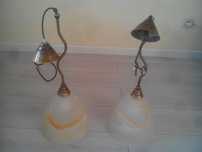 Lampa wisząca ze szklanym kloszem. 2 szt.