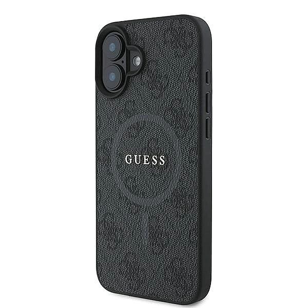 Etui Guess 4G Ring Classic Logo MagSafe na iPhone 16 Plus - czarne