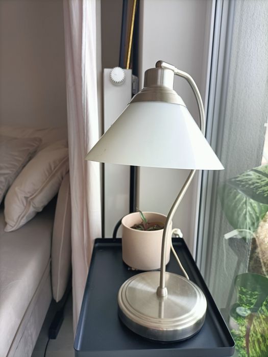 Stara lampa z kloszem na biurko nocna stołowa gabinetowa bankierska