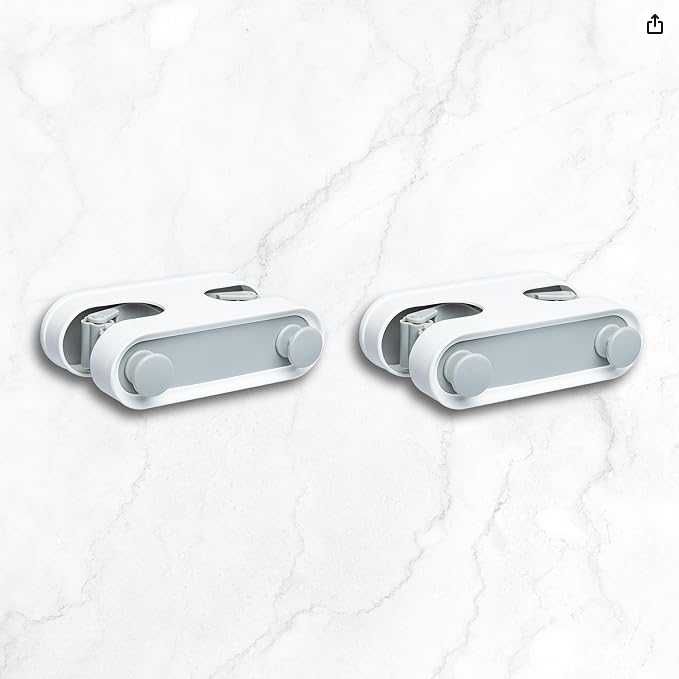 Uchwyt wieszak na szczotki mopy organizer 2 sztuki w zestawie BIALY