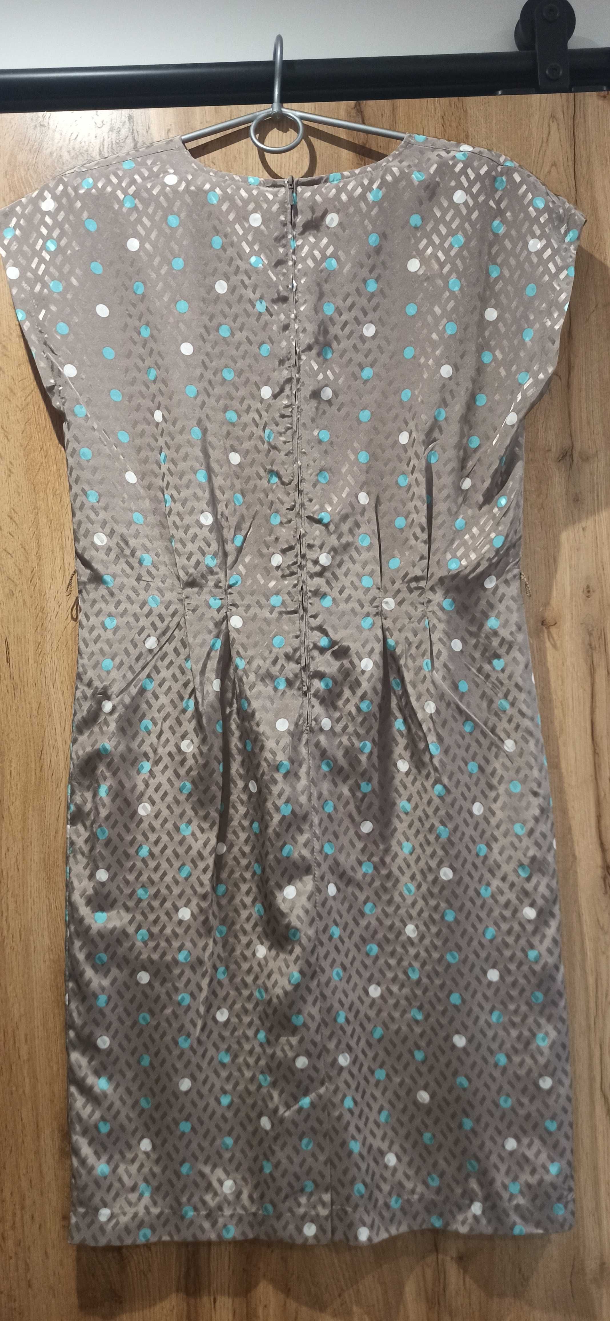 Sukienka elegancka acetat połyskująca tkanina