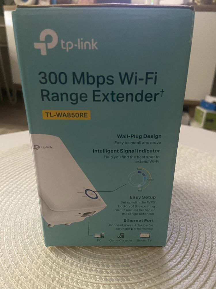 wzmacniacz sygnału WiFi TP-Link WA850RE z gniazdem LAN RJ45
