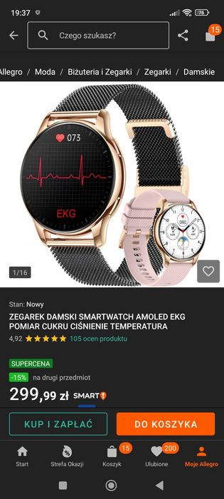 Smartwatch damski - jak nowy!
