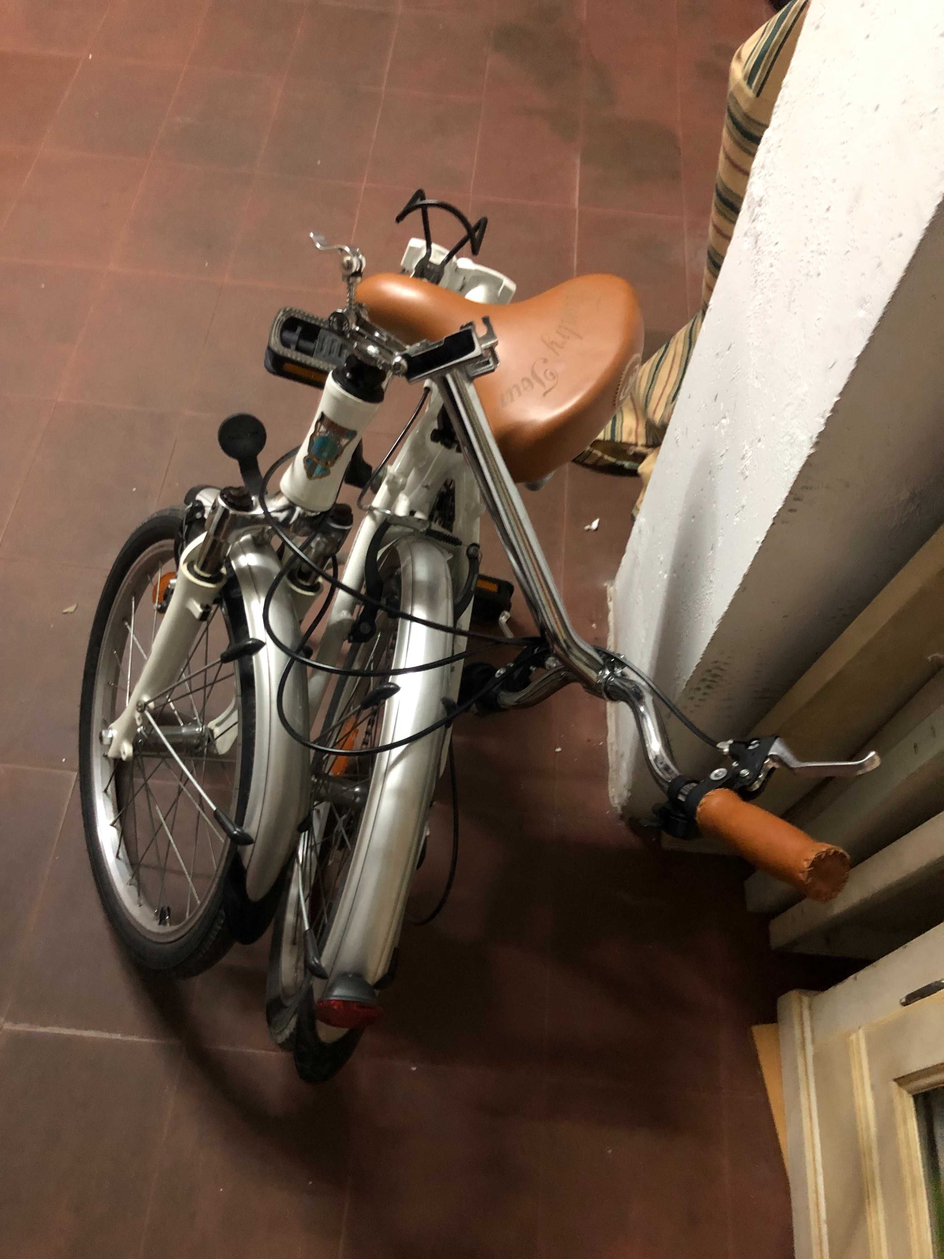 Bicicleta dobrável Órbitra com acessórios em pele