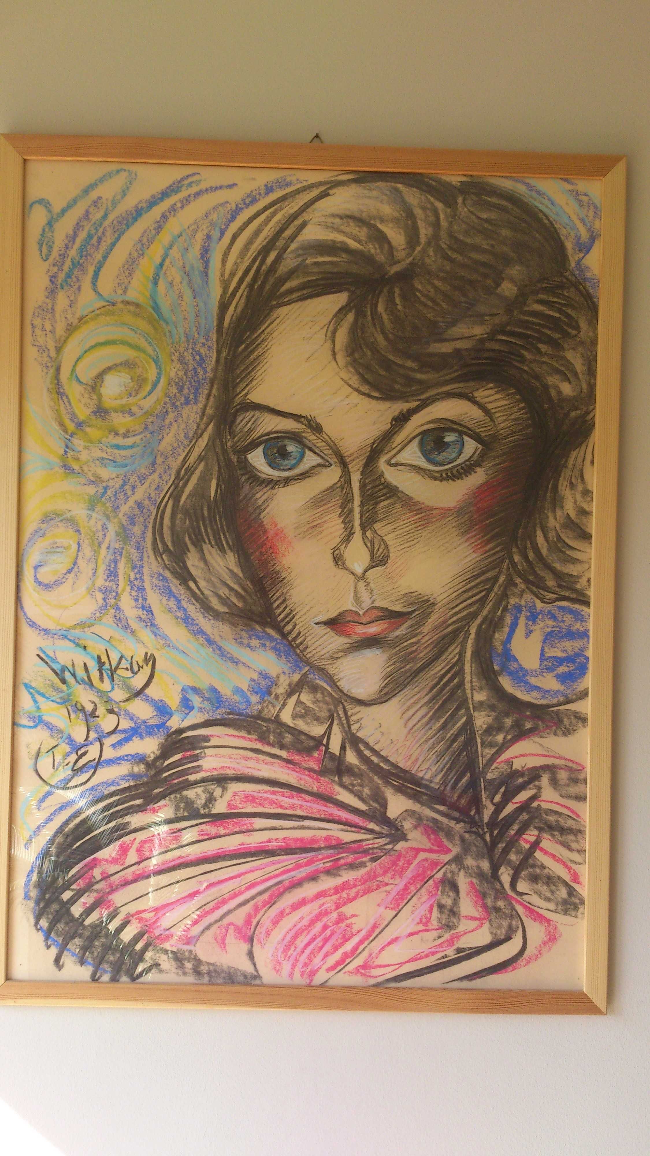 Witkacy - pastel w stylu Witkacego - portret Jadwigi Fabrycy.
