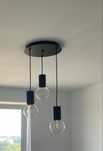 Lampa wisząca loft premium czarna 3 punkty światła do kuchni salonu