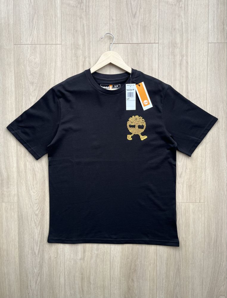 Оригінал Timberland (S) Back Logo Футболка Нова Чоловіча Новая Черная