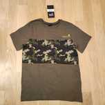 Nowa T-shirt bluzeczka khaki z motywem moro 134/140 8-10lat