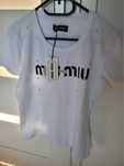 T-shirt bialy cyrkonie Miu Miu