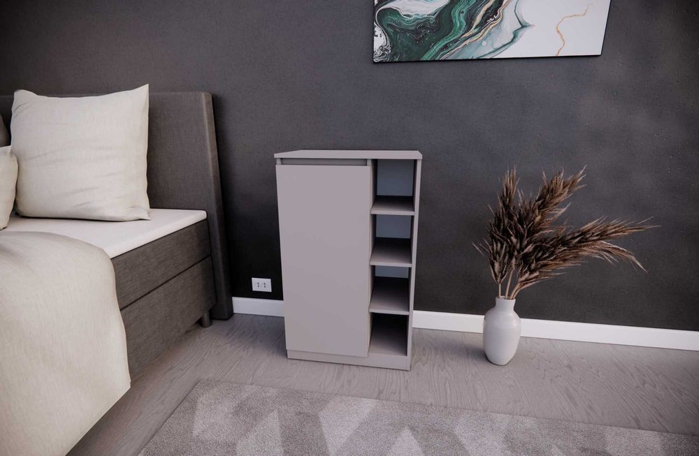 Тумба висока з полицями та відкритою нішею 60х40х100см Дуб Сонома