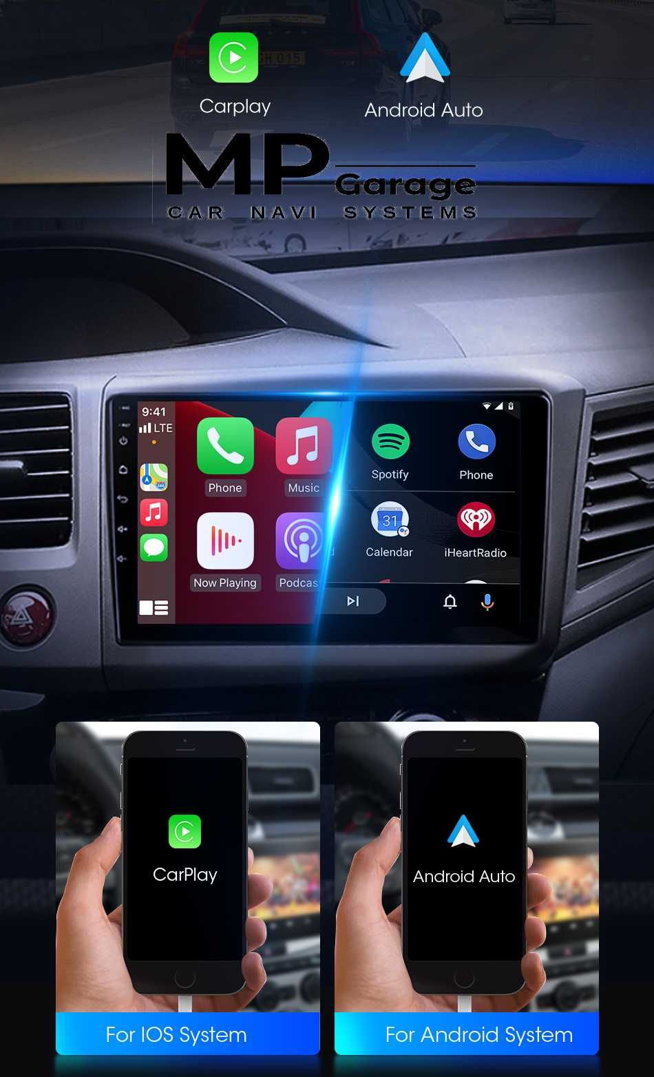 Honda Civic 9 Radio Android Qled CarPlay/AA 4G LTE Montaż