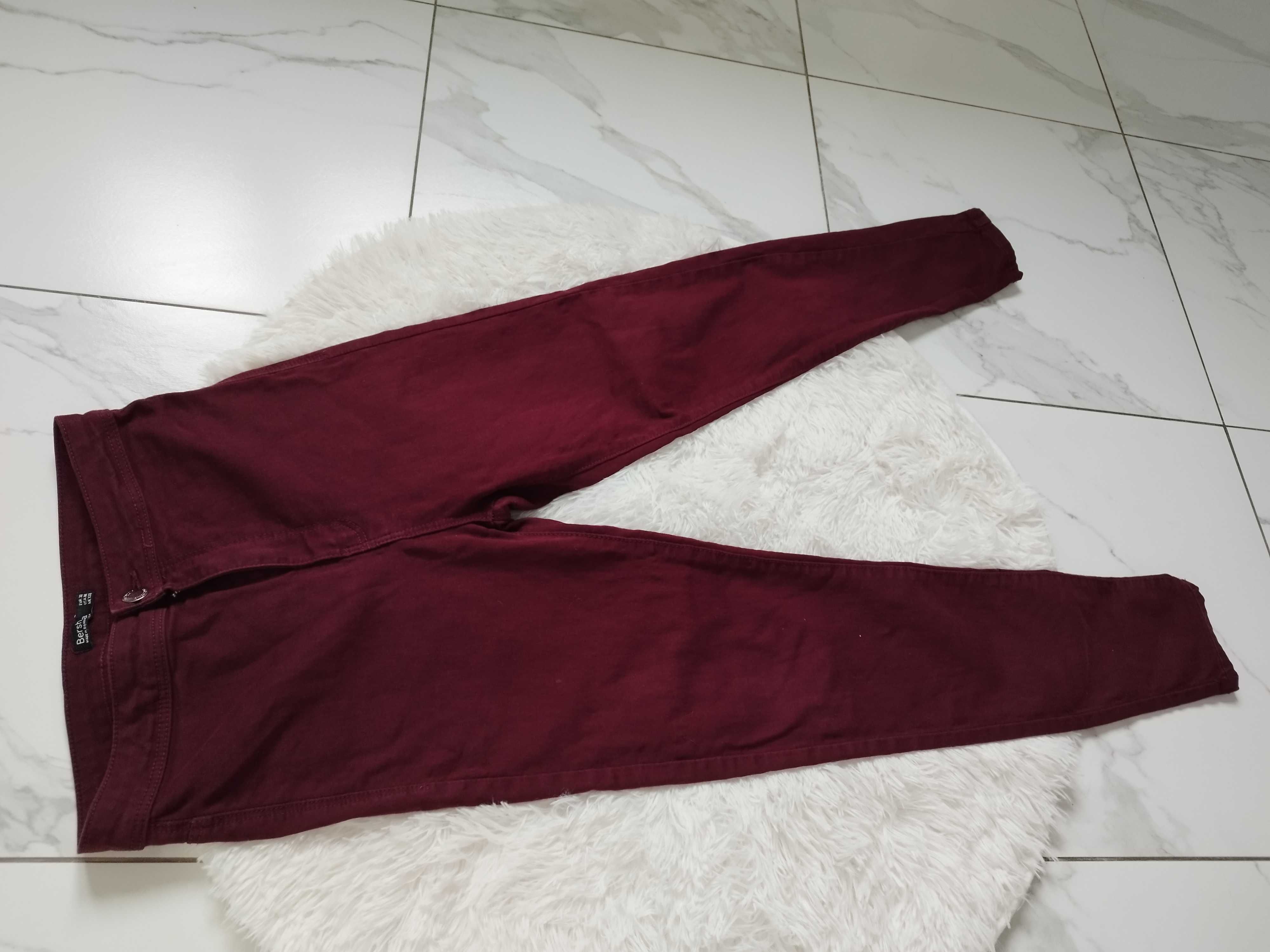 Spodnie bordowe Bershka L XL