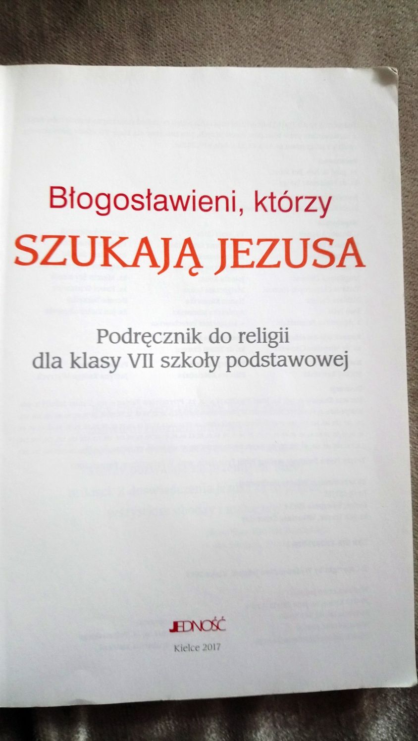 Błogosławieni którzy szukają Jezusa podręcznik dla klasy VII