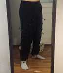 (L) Черные штаны карго на утяжках zara чорні штани cargo pants vintage