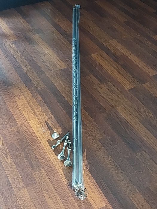 Karnisz podwojny stebrny