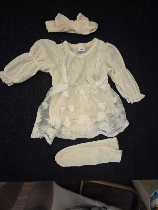 Sukienka getry i opaska 3-6msc