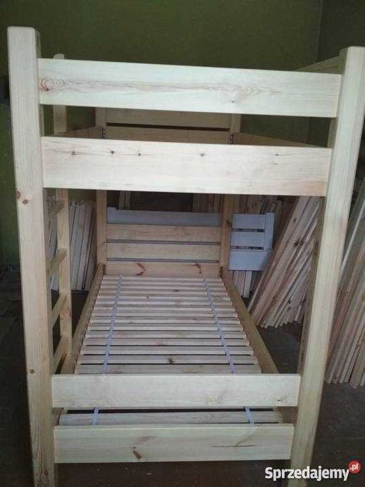 Nowe drewniane bardzo wytrzymałe piętrowe łóżko sosnowe