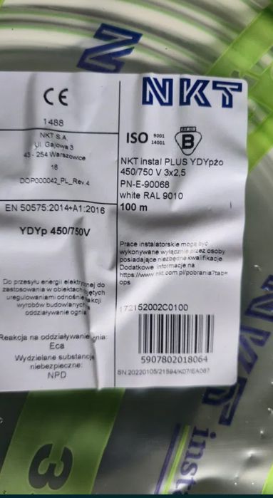 NKT Przewód 3x2.5 100m