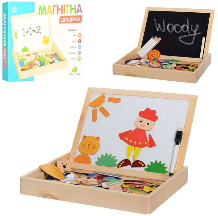 Дерев'яна іграшка Магнітна дощечка 2 в 1