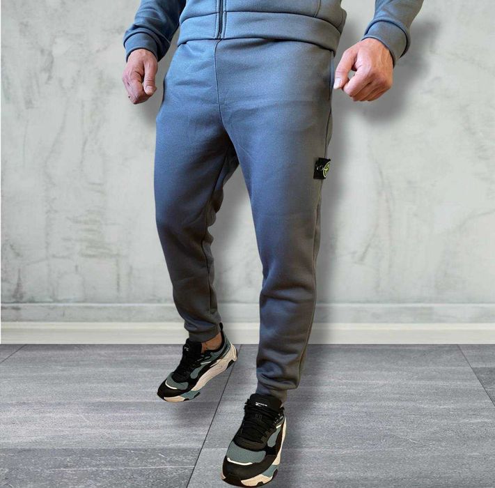 Зимовий чоловічий спортивний комплект (куртка+костюм+шапка+баф)