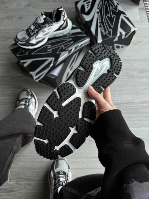 Кросівки OFF-WHITE Be Right Back Grey Black premium