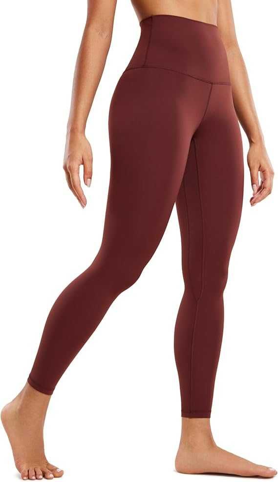 CRZ YOGA - Legginsy sportowe damskie wysoki stan XXL bordowe 7/8