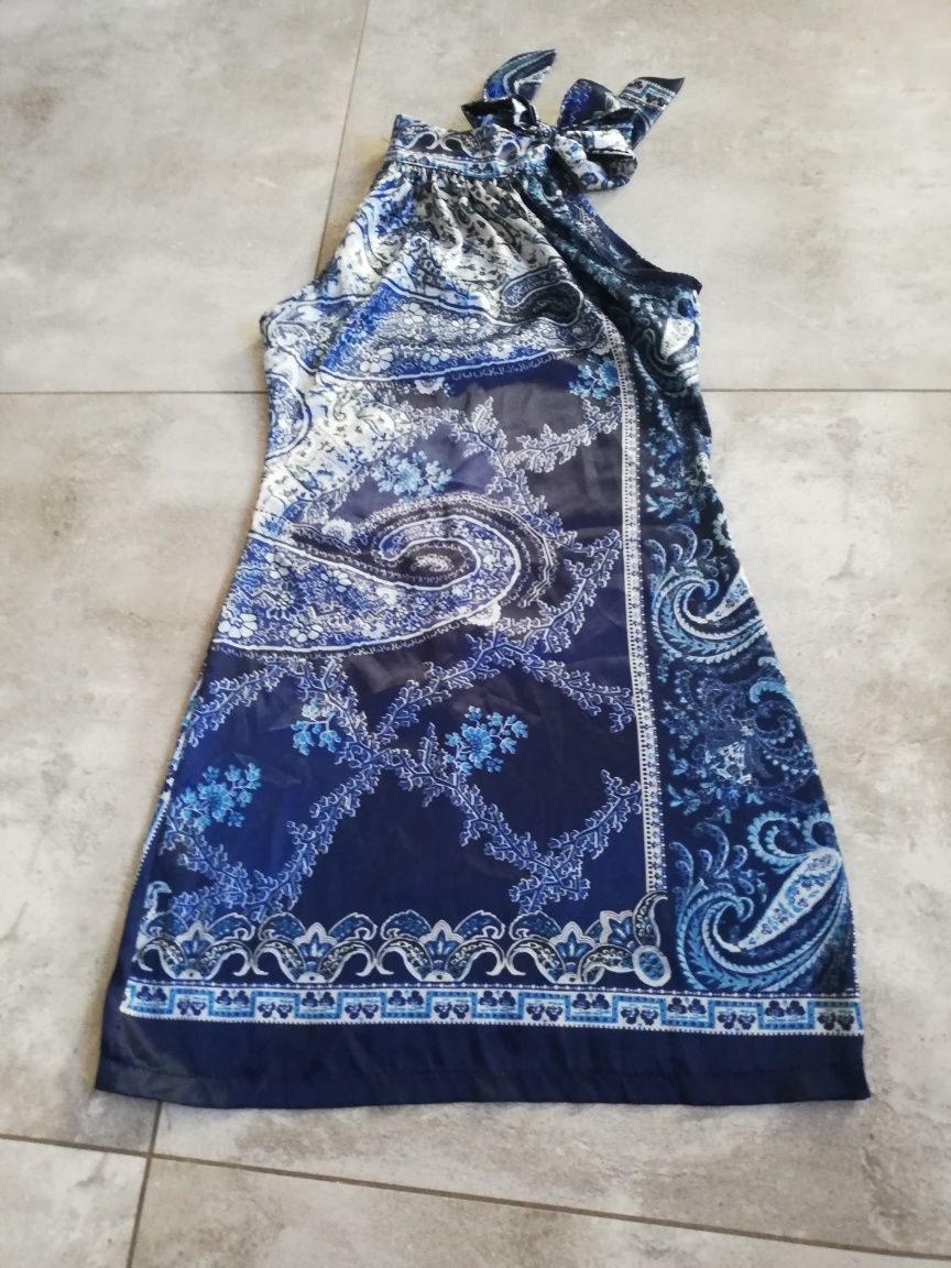 Sukienka granat wzór r S/M