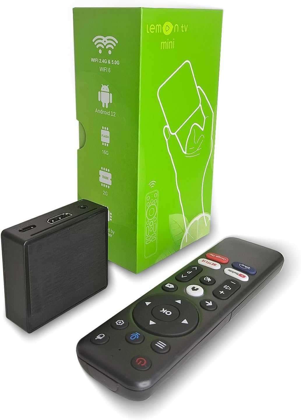 Lemon TV Mini Android TV Box, Android 12.0 TV Box, 2 GB RAM 16 GB ROM