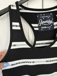 Superdry sukienka tuba maxi długa wycięta bokserka XS 34 36 S