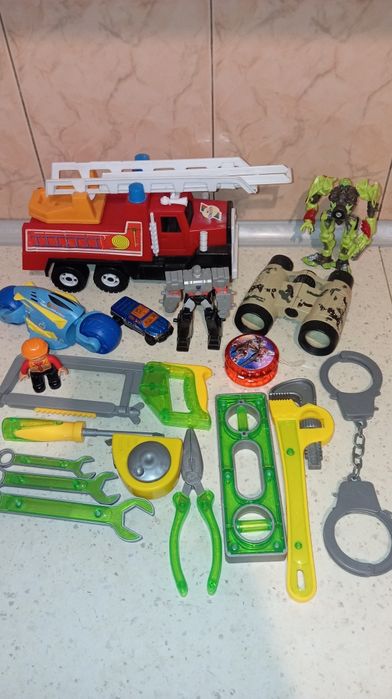 Трансформер Робот Пожарная машина мотоцикл бинокль наручники инструмен