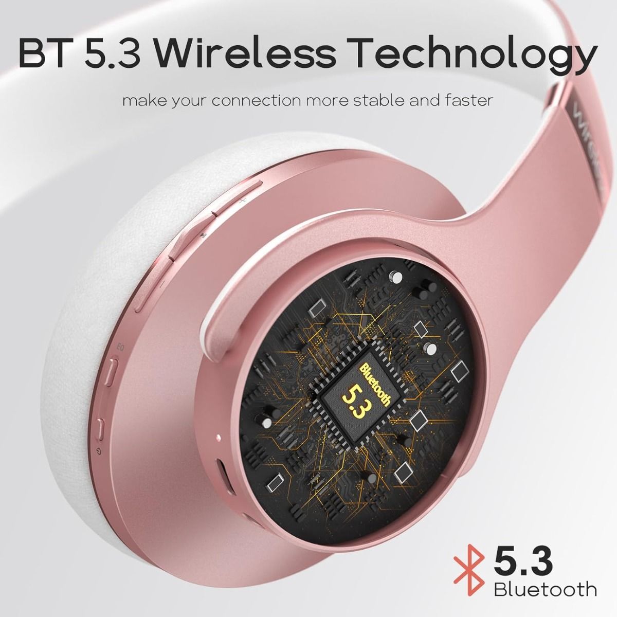 Doqaus Care 1 Słuchawki Nauszne Bluetooth Hifi Różowe Złoto