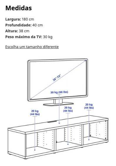 Móvel TV Ikea BESTÅ - Carvalho