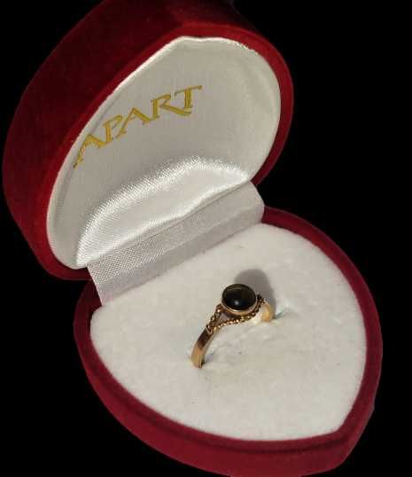 Ponadczasowy złoty pierścionek kocie oko Proba 585 2,07G Rozmiar 15