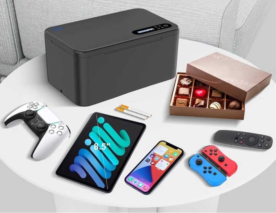 IDiskk blokada telefonu z timerem sejf na telefon gry wideo czarny