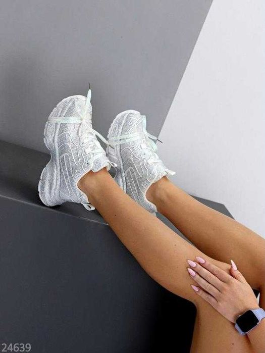 Кроссовки "sindy", белые,  со стразами 41 размер-25.5 под Balenciaga