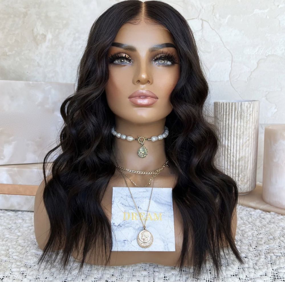 nowa naturalna peruka lace front 100% ludzki włos na co dzień