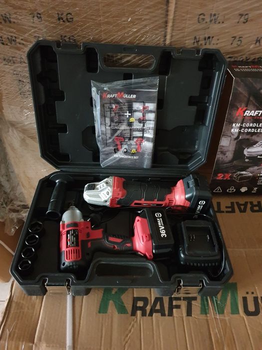 Conjunto de rebarbadora e máquina de impacto com 2 Baterias de 36V

R