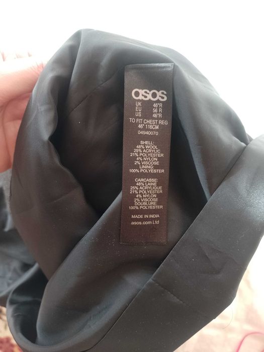 (2XL) ASOS/ Wełniana kamizelka garniturowa z Londynu