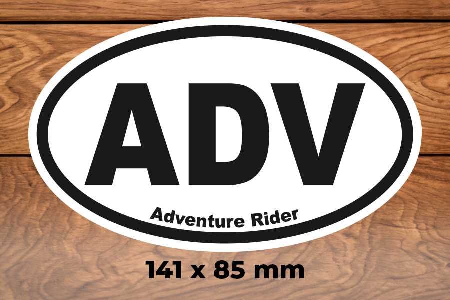 ADV naklejka wyprawowa "ADV adventure rider" - na kufer, na 2oo